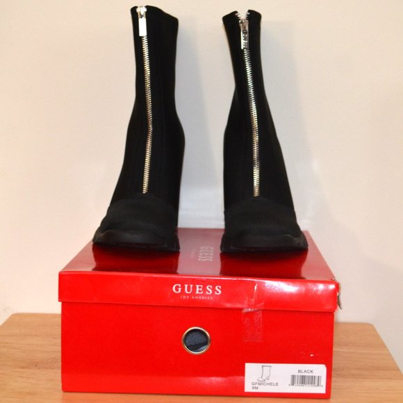 Guess Black 'Michele' Knit Zip Up Ankle Booties SIZE 9 - Picture 7 of 7